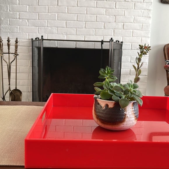 CB2 Accents Cb2 Orange Lucite Tray Poshmark